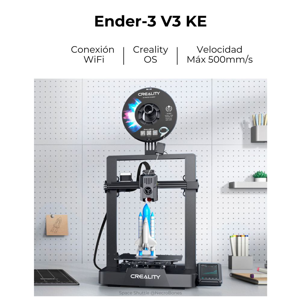 Ender-3 V3 KE Creality + 2 Filamentos PLA Ender | Velocidad 500mm/s Impresora 3D | Alta Precisión